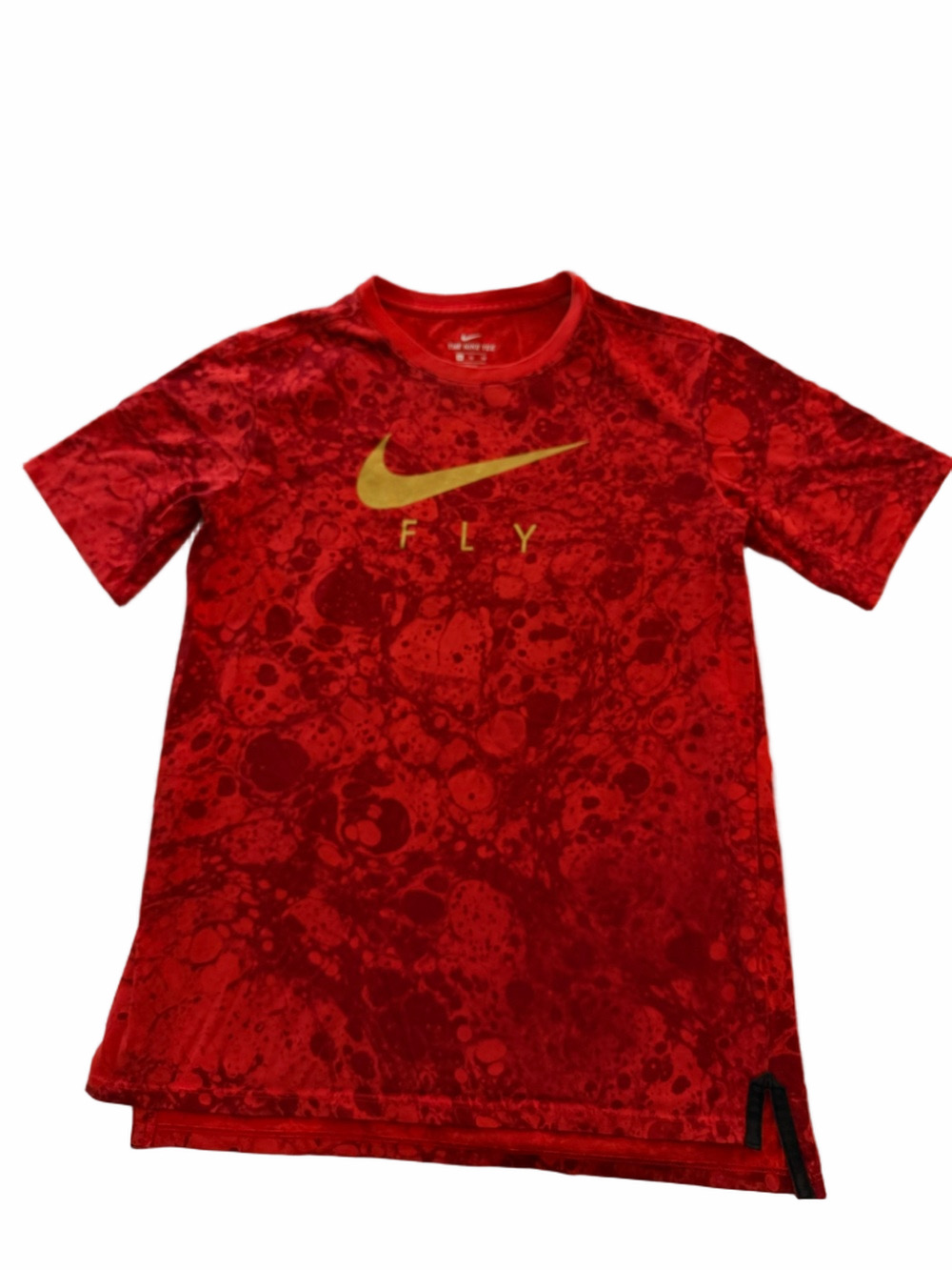 The Nike Tee Fly Gold Swoosh Youth Boy XL Red Tee T-Shirt Activewear Athletic
